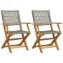 Sillas de jardín 2 uds madera maciza de acacia ratán PE gris by , Garden chairs - Ref: Foro24-367664, Price: 135,50 €, Discou...