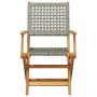 Gartenstühle 2 Stück Massivholz Akazie Rattan PE Grau von , Gartenstühle - Ref: Foro24-367664, Preis: 135,50 €, Rabatt: %