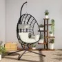 Silla colgante huevo con soporte ratán y acero beige by , Garden rockers - Ref: Foro24-4007411, Price: 298,68 €, Discount: %