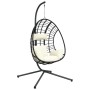 Hängender Eierstuhl mit Rattan- und Stahlgestell in Beige. von , Gartenwippen - Ref: Foro24-4007411, Preis: 304,23 €, Rabatt: %