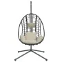 Silla colgante huevo con soporte ratán y acero beige by , Garden rockers - Ref: Foro24-4007411, Price: 298,68 €, Discount: %