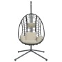 Silla colgante huevo con soporte ratán y acero beige by , Garden rockers - Ref: Foro24-4007411, Price: 304,23 €, Discount: %