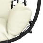 Hängender Eierstuhl mit Rattan- und Stahlgestell in Beige. von , Gartenwippen - Ref: Foro24-4007411, Preis: 304,23 €, Rabatt: %