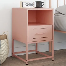 Mesita de noche de acero rosa 36x39x60,5 cm by , Nightstands - Ref: Foro24-846556, Price: 46,06 €, Discount: %