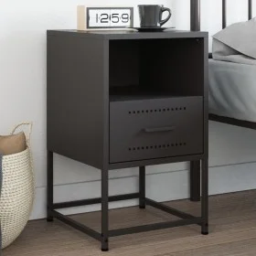 Mesita de noche acero negra 36x39x60,5 cm by , Nightstands - Ref: Foro24-846554, Price: 43,51 €, Discount: %