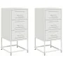 Mesitas de noche 2 unidades acero blanco 36x39x78 cm de , Mesitas de noche - Ref: Foro24-846589, Precio: 119,04 €, Descuento: %
