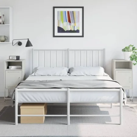 Mesitas de noche 2 unidades acero blanco 36x39x78 cm de , Mesitas de noche - Ref: Foro24-846577, Precio: 83,59 €, Descuento: %