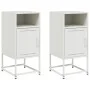 Mesitas de noche 2 unidades acero blanco 36x39x78 cm de , Mesitas de noche - Ref: Foro24-846577, Precio: 83,59 €, Descuento: %