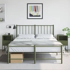 Mesitas de noche 2 unidades acero verde oliva 36x39x60,5 cm by , Nightstands - Ref: Foro24-846563, Price: 109,14 €, Discount: %