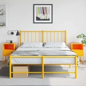 Nachttische, 2 Stück, aus Stahl in Senfgelb, Maße 36x39x60,5 cm. von , Nachttische - Ref: Foro24-846561, Preis: 80,76 €, Raba...