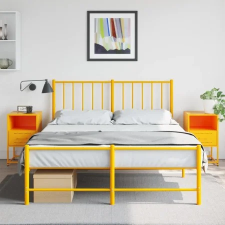 Mesitas de noche 2 uds acero amarillo mostaza 36x39x60,5 cm de , Mesitas de noche - Ref: Foro24-846561, Precio: 80,76 €, Desc...
