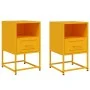 Mesitas de noche 2 uds acero amarillo mostaza 36x39x60,5 cm de , Mesitas de noche - Ref: Foro24-846561, Precio: 80,76 €, Desc...