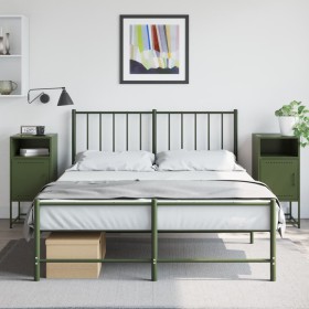 Mesitas de noche 2 unidades acero verde oliva 36x39x78 cm by , Nightstands - Ref: Foro24-846575, Price: 121,69 €, Discount: %