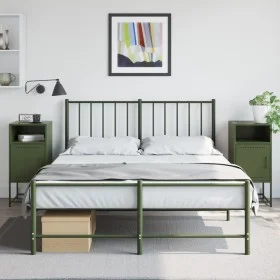 Mesitas de noche 2 unidades acero verde oliva 36x39x78 cm by , Nightstands - Ref: Foro24-846575, Price: 120,01 €, Discount: %