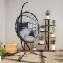 Silla colgante huevo con soporte ratán y acero gris by , Garden rockers - Ref: Foro24-4007407, Price: 220,10 €, Discount: %