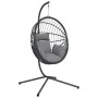 Hängender Eierstuhl mit Rattan- und Stahlgrauunterstützung. von , Gartenwippen - Ref: Foro24-4007407, Preis: 220,10 €, Rabatt: %