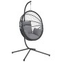 Silla colgante huevo con soporte ratán y acero gris by , Garden rockers - Ref: Foro24-4007407, Price: 239,45 €, Discount: %