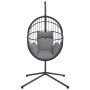 Hängender Eierstuhl mit Rattan- und Stahlgrauunterstützung. von , Gartenwippen - Ref: Foro24-4007407, Preis: 239,45 €, Rabatt: %