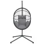 Silla colgante huevo con soporte ratán y acero gris by , Garden rockers - Ref: Foro24-4007407, Price: 220,10 €, Discount: %