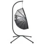 Silla colgante huevo con soporte ratán y acero gris by , Garden rockers - Ref: Foro24-4007407, Price: 220,10 €, Discount: %
