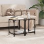 Mesas de centro 2 uds vidrio transparente y acero 30x30x40 cm by , Coffee table - Ref: Foro24-845955, Price: 44,15 €, Discoun...
