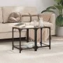 Zwei Couchtische aus transparentem Glas und Stahl, jeweils 30x30x40 cm. von , Couchtisch - Ref: Foro24-845955, Preis: 43,57 €...