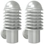 Apliques de exterior 2 unidades acero inoxidable plateado von , Außenbeleuchtung - Ref: Foro24-4006249, Preis: 62,47 €, Rabat...