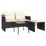 Set de sofás de jardín con cojines 3 pzas ratán sintético negro by , Outdoor sofas - Ref: Foro24-365457, Price: 214,64 €, Dis...