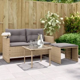Juego de sofás de jardín con cojines beige 3 pzas ratán PE by , Outdoor sofas - Ref: Foro24-365462, Price: 218,55 €, Discount: %