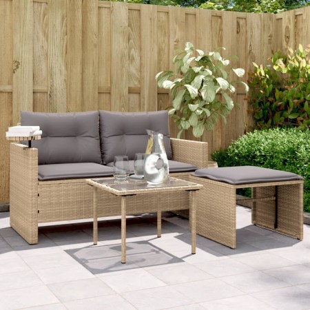Juego de sofás de jardín con cojines beige 3 pzas ratán PE by , Outdoor sofas - Ref: Foro24-365462, Price: 209,72 €, Discount: %