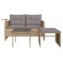Juego de sofás de jardín con cojines beige 3 pzas ratán PE by , Outdoor sofas - Ref: Foro24-365462, Price: 209,72 €, Discount: %