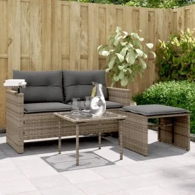Set de sofá de jardín 3 pzas y cojines ratán sintético gris by , Outdoor sofas - Ref: Foro24-365460, Price: 222,17 €, Discoun...