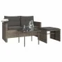Set de sofá de jardín 3 pzas y cojines ratán sintético gris by , Outdoor sofas - Ref: Foro24-365460, Price: 222,17 €, Discoun...