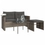 Set de sofá de jardín 3 pzas y cojines ratán sintético gris by , Outdoor sofas - Ref: Foro24-365460, Price: 213,54 €, Discoun...