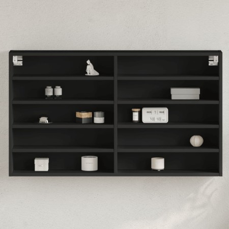 Vitrina de madera de ingeniería negra 100x15x58 cm by , Shelves and shelves - Ref: Foro24-847927, Price: 60,67 €, Discount: %