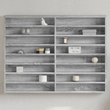 Ingenieurholz-Vitrine in Sonoma-Grau 100x8,5x75 cm von , Regale und Regale - Ref: Foro24-847938, Preis: 52,53 €, Rabatt: %