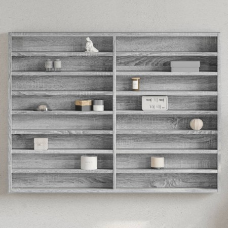 Vitrina de madera de ingeniería gris Sonoma 100x8,5x75 cm de , Estantes y estanterías - Ref: Foro24-847938, Precio: 53,07 €, ...