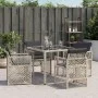 Sillones de jardín con cojines 4 uds ratán sintético gris claro by , Garden chairs - Ref: Foro24-364954, Price: 212,54 €, Dis...