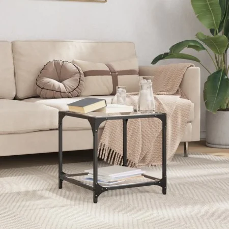 Mesa de centro superficie vidrio transparente acero 40x40x40 cm by , Coffee table - Ref: Foro24-845962, Price: 32,62 €, Disco...