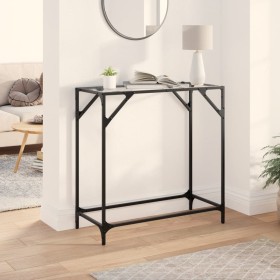 Mesa consola superficie vidrio transparente acero 80x35x81 cm by , console tables - Ref: Foro24-846018, Price: 38,88 €, Disco...