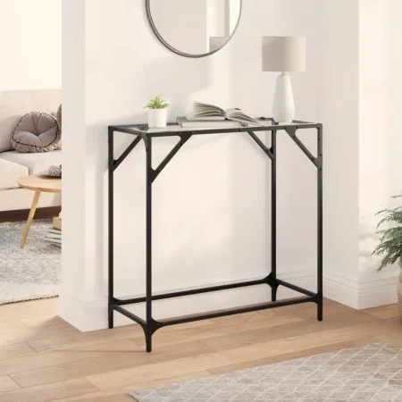 Mesa consola superficie vidrio transparente acero 80x35x81 cm de , Mesas consola - Ref: Foro24-846018, Precio: 38,39 €, Descu...