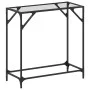 Mesa consola superficie vidrio transparente acero 80x35x81 cm de , Mesas consola - Ref: Foro24-846018, Precio: 38,39 €, Descu...