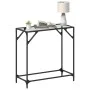 Mesa consola superficie vidrio transparente acero 80x35x81 cm de , Mesas consola - Ref: Foro24-846018, Precio: 38,39 €, Descu...