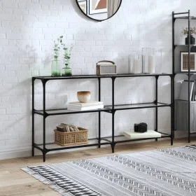 Mesa consola superficie vidrio transparente acero 158,5x30x81cm by , console tables - Ref: Foro24-846032, Price: 83,83 €, Dis...