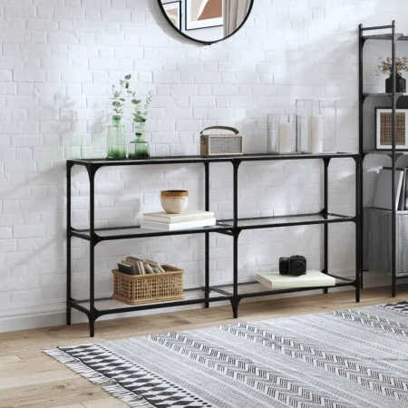 Mesa consola superficie vidrio transparente acero 158,5x30x81cm de , Mesas consola - Ref: Foro24-846032, Precio: 83,83 €, Des...