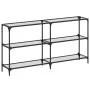 Mesa consola superficie vidrio transparente acero 158,5x30x81cm de , Mesas consola - Ref: Foro24-846032, Precio: 83,83 €, Des...