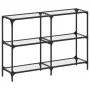 Mesa consola superficie vidrio transparente acero 118,5x30x81cm by , console tables - Ref: Foro24-846030, Price: 74,19 €, Dis...