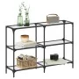 Mesa consola superficie vidrio transparente acero 118,5x30x81cm by , console tables - Ref: Foro24-846030, Price: 74,19 €, Dis...