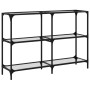 Mesa consola superficie vidrio transparente acero 118,5x30x81cm by , console tables - Ref: Foro24-846030, Price: 75,23 €, Dis...