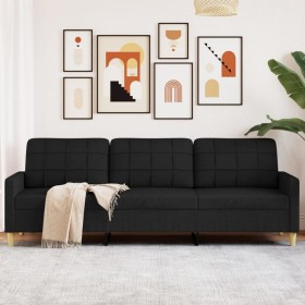 Dreisitziges schwarzes Stoffsofa, 210 cm. von , Sofas - Ref: Foro24-4007418, Preis: 308,20 €, Rabatt: %